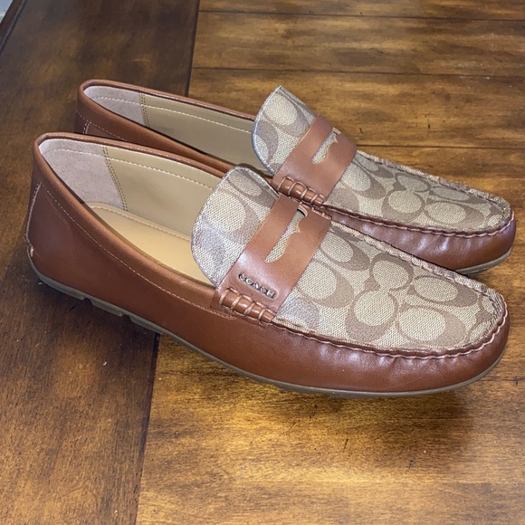🆕 Coach Mott Driver In Signature Leather Size 10 Style G2983 Khaki